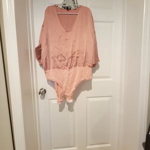 Eloquii V-Neck bodysuit with wide sleeves